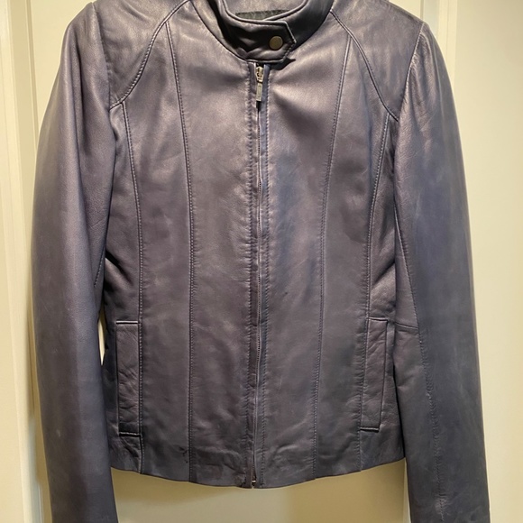 Navy Leather Jacket | Hide House | Size Small - Picture 3 of 6